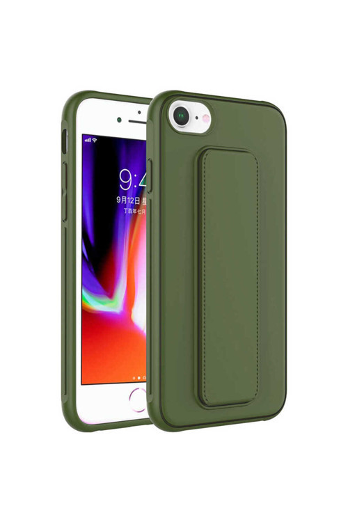 İphone Se 2022 Uyumlu Zore Qstand Kılıf-Koyu Yeşil