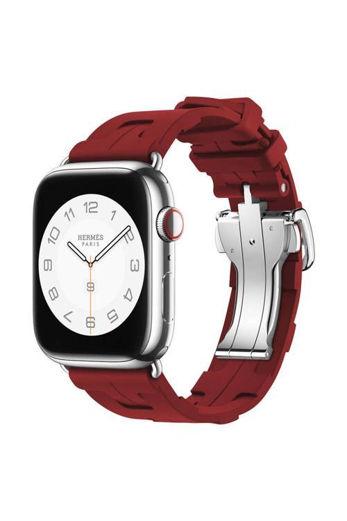 Watch 44Mm Spor Görünümlü Clo- Krd-94 Silikon Kordon-Koyu Kırmızı