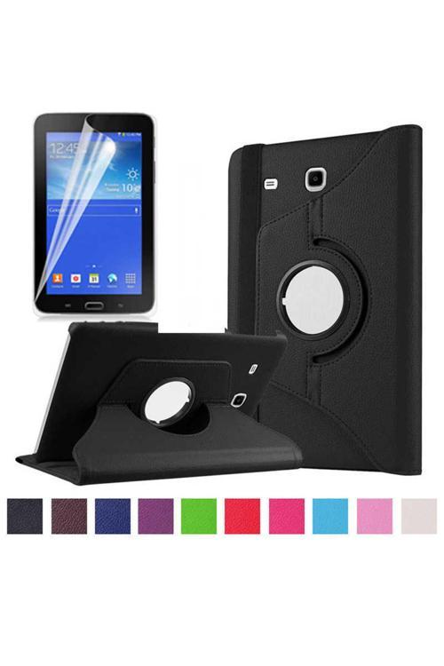 Galaxy Tab 3 Lite 7.0 T110  Uyumlu Zore Dönebilen Standlı Kılıf-Siyah
