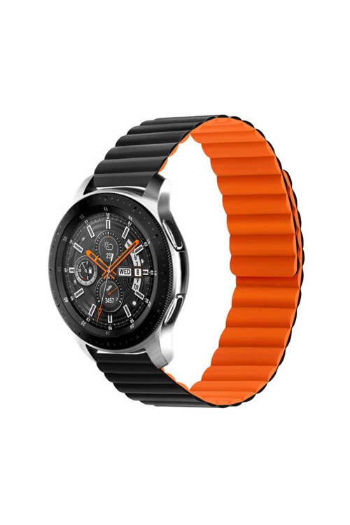 Galaxy Watch 42Mm Uyumlu Krd-52 Zore Kordon-Siyah-Turuncu