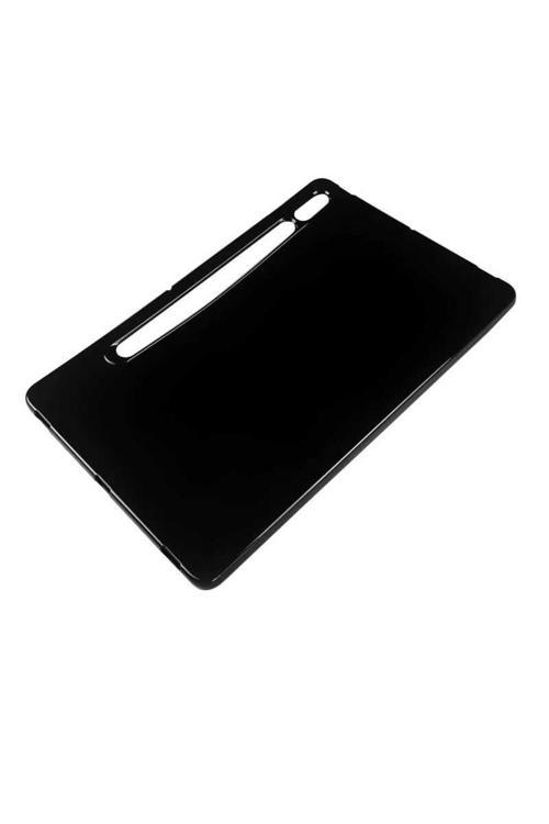 Galaxy Tab S7 T870 Kılıf  Uyumlu Zore Tablet Süper Silikon Kapak-Siyah