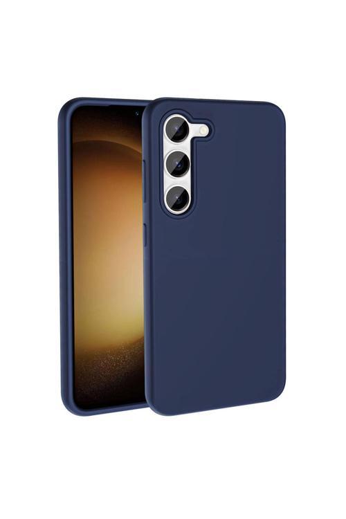 Galaxy S23 Kılıf Magsafe Şarj Özellikli Sıvı Teknolojili Silinebilir Sert Zore Kivi Kapak-Lacivert