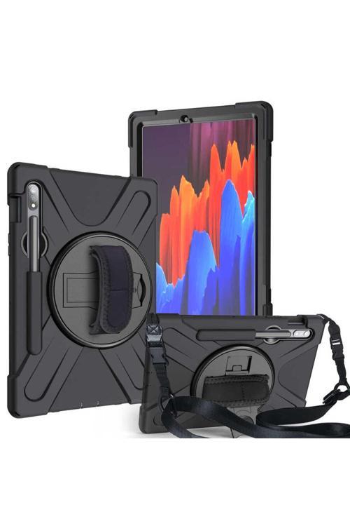 Galaxy Tab S7 Plus T970 Kılıf Defender Tablet Silikon-Siyah