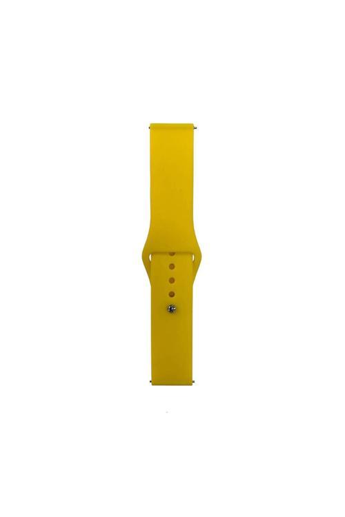 Huawei Gt2 42Mm Band Serisi 20Mm Klasik Kordon Silikon Strap Kayış-Sarı