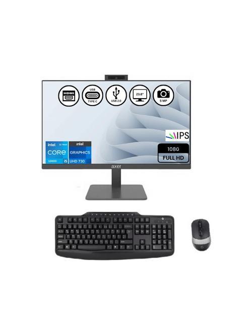 AX24 İntel i5 12400 8GB-512GBSSD 23.8" Freedos AIO Masaüstü Bilgisayar