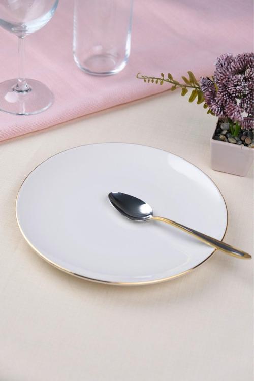 Porselen Altın Yaldız Pasta Tabağı 20,50cm Tekli