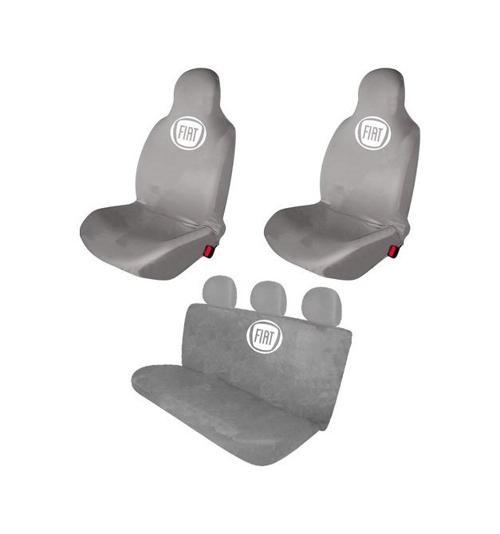 Fiat Fiorino Penye Oto Koltuk Kılıfı - Marka Logo Baskılı - Gri