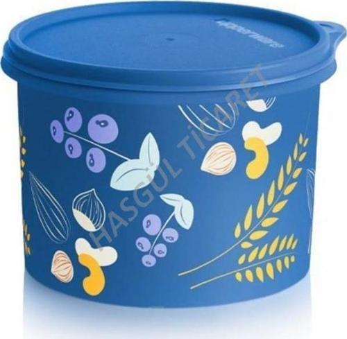 SİLİNDİR SAKLAMA KABI 1.1 Lt MAVİ YUVARLAK KAP