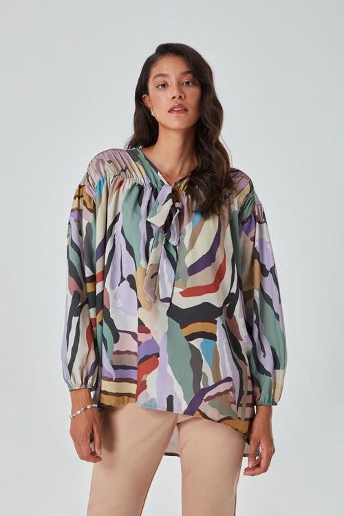Renkli Zebra Tunik