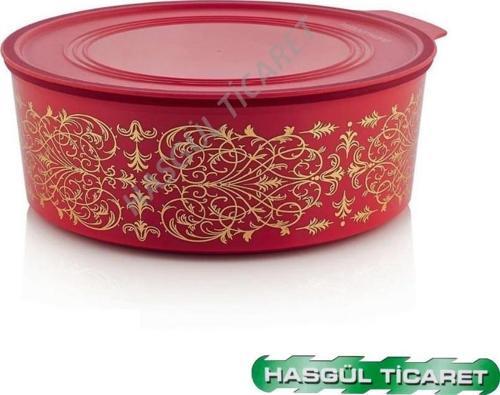 SU YUVARLAK 1.5 LT KURABİYE KUTUSU KIRMIZI SAKLAMA KABI