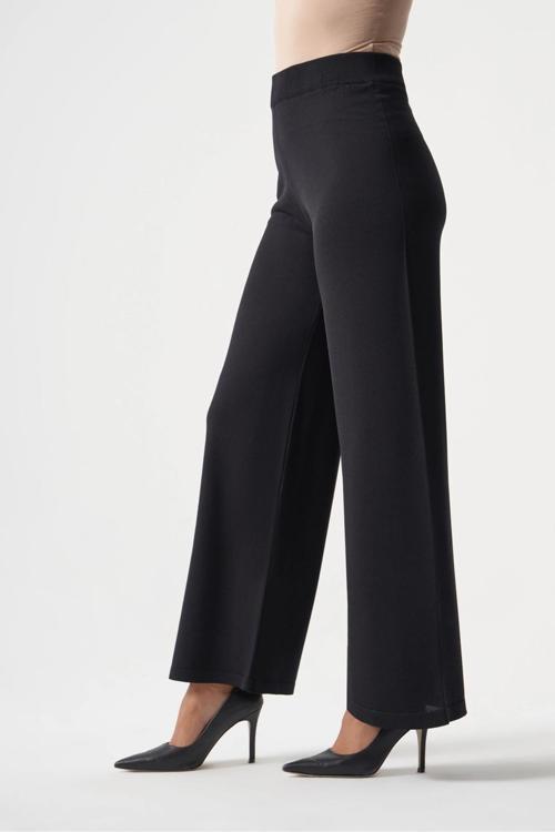 Basic Bol Paça Rayon Siyah Pantolon