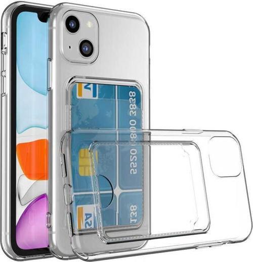 Fuchsia iPhone 14 Plus Kılıf Kartlıklı Şeffaf Setra Clear Silikon Kapak