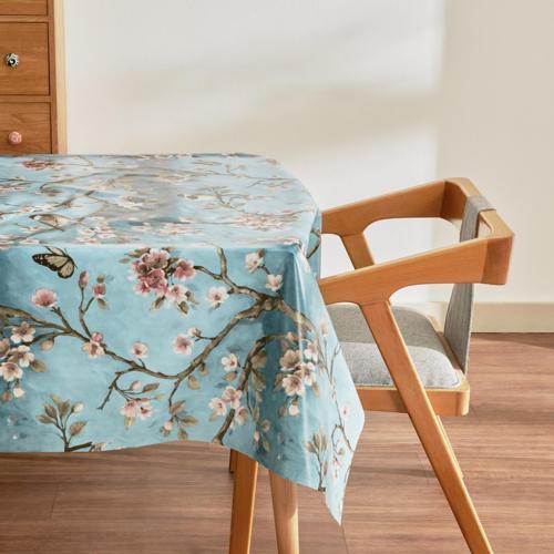 Luna Çiçekli Pvc Masa Örtüsü Turkuaz