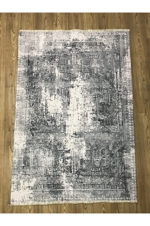 Eskitme Kilim Siyah Beyaz