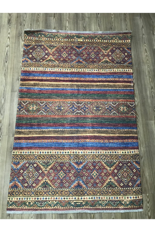 Etnik Desen Mavi Yeşil Kilim