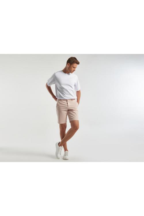Erkek Açık Pembe Chino Bermuda