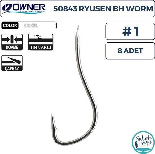 50843 Ryusen BH Worm Tırnaklı İğne #1 (8 Adet) Beyaz