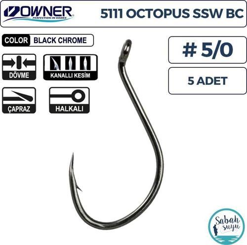 5111 Octopus SSW Delikli İğne Siyah #5/0 (5 Adet)