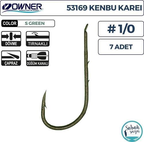 53169 Kenbu Karei Tırnaklı İğne #1/0 (7 Adet) Yeşil