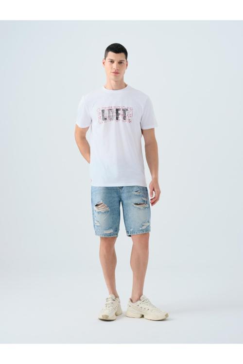 Lf2036216 Erkek Kot&Kanvas Şort Oscar Lıght Wash