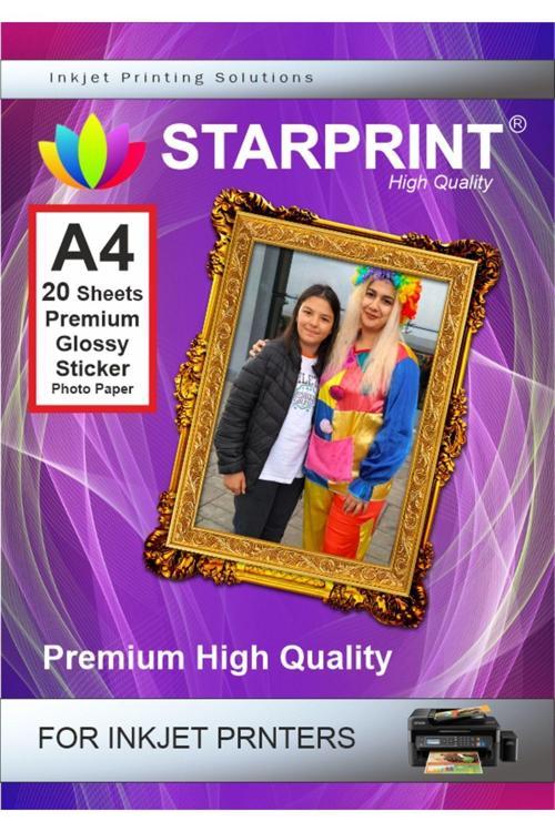 Epson L3250 Yapışkanlı Sticker Fotoğraf Kağıdı 200 Gr A4 20 Yaprak