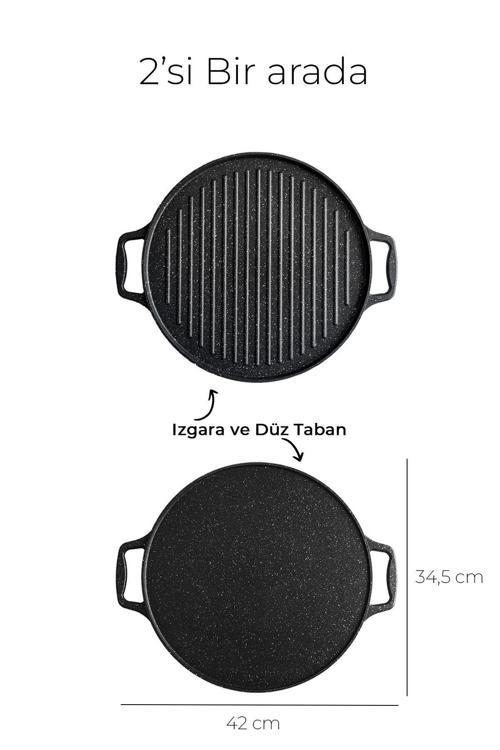 ÇİFT TARAFLI ÇİFT KULPLU DÖKÜM TAVA İSTER IZGARA İSTER GÖZLEME