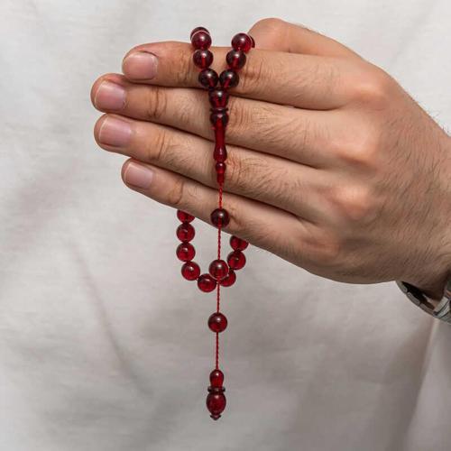 Yuvarlak Sıkma Kehribar Tesbih (BC-E265AB)