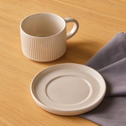 Massimo Çay Fincanı ve Tabağı Krem 195 ml