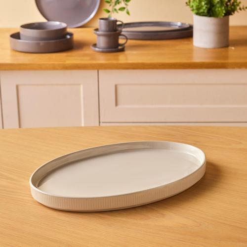 Massimo Kayık Tabak Krem 35 cm