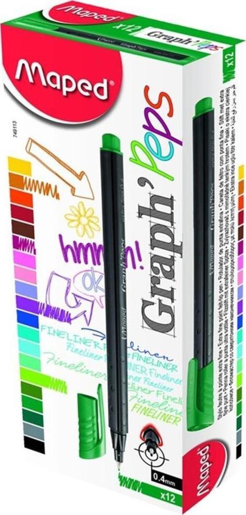 749113 Fineliner Keçe Uç Kalem 12 Li Çim Yeşli Yeni (1 Paket 12 Adet)
