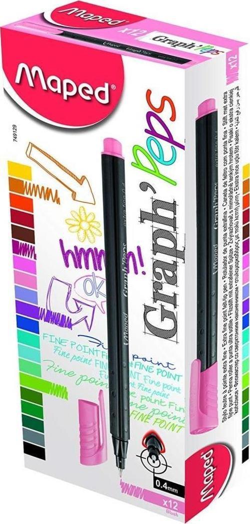749129 Fineliner Keçe Uç Kalem 12 Li Toz Pembe (1 Paket 12 Adet)