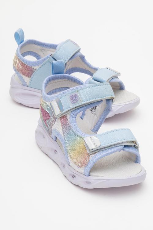 Kız Çocuk Mavi Işıklı Anatomik Hafif Günlük Sandalet