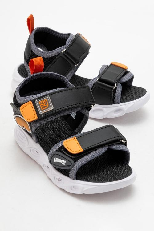 Erkek Çocuk Siyah Işıklı Anatomik Hafif Günlük Sandalet