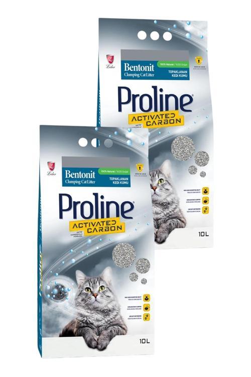 Doğal Topaklanan Bentonit Aktif Karbon Kedi Kumu 10 Lt İkili Paket