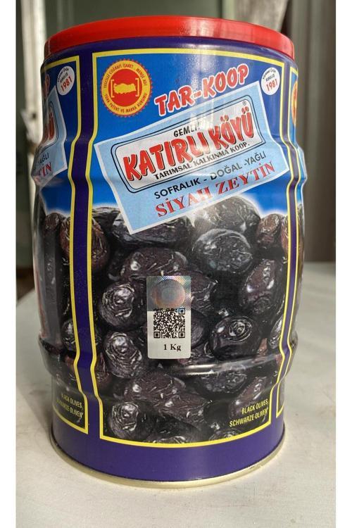 9X1 Kg (9 Adet) Gemlik Katırlı Köyü Sofralık Doğal Yağlı Siyah Zeytin