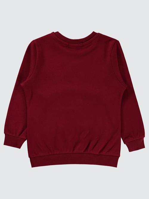 Happy Gülen Yüz Baskılı 2-5 Yaş Sweatshirt - Bordo2-3 Yaş