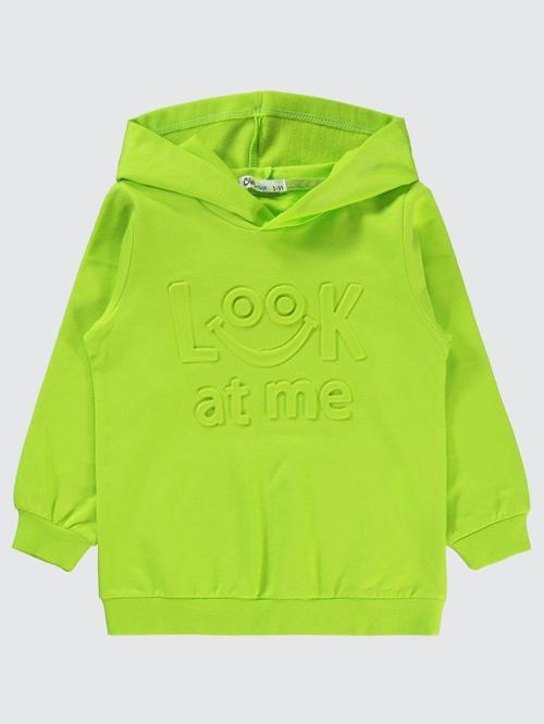 Look At Me Gofre Baskılı 2-5 Yaş Sweatshirt - Yeşil2-3 Yaş