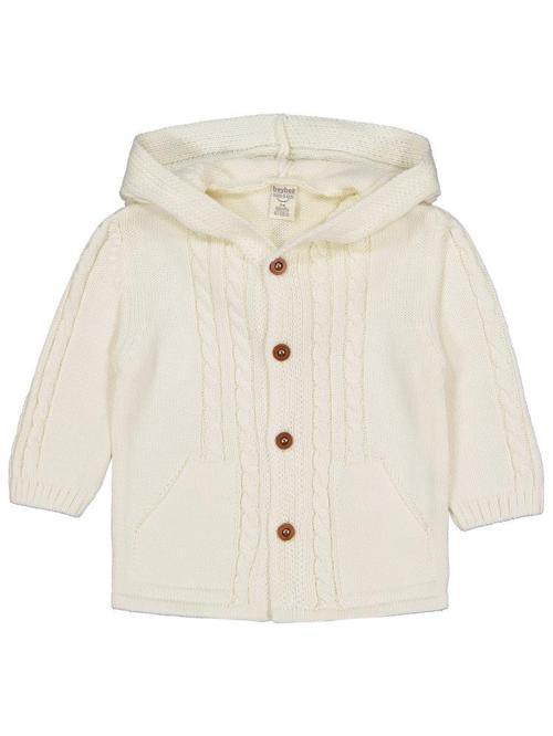 Kapşonlu Cepli 3-12 Ay Hırka - Ekru12-18 Ay
