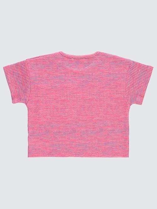 Renkli Melanjlı Kaşkorse 6-9 Yaş Tişört - Pembe8-9 Yaş