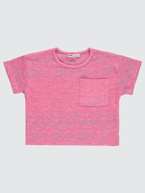 Renkli Melanjlı Kaşkorse 6-9 Yaş Tişört - Pembe8-9 Yaş