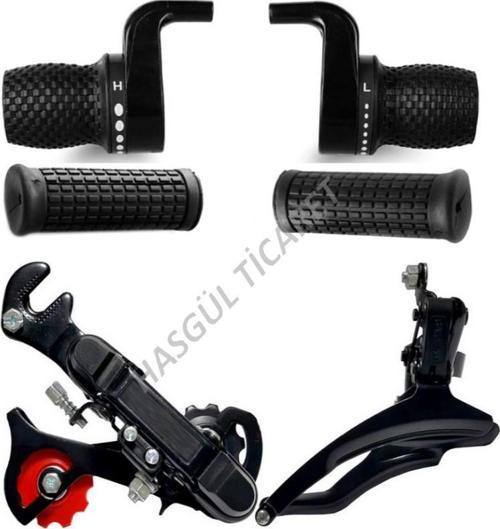 Bisiklet Siyah 3x7 Noktalı vites kolu Ön Arka Attırıcı Set Ergonomik Bisiklet Vites Sistemleri
