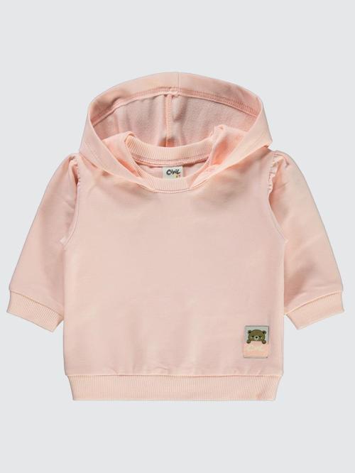Basic Arma Etiketli 6-18 Ay Sweatshirt - Pudra9-12 Ay
