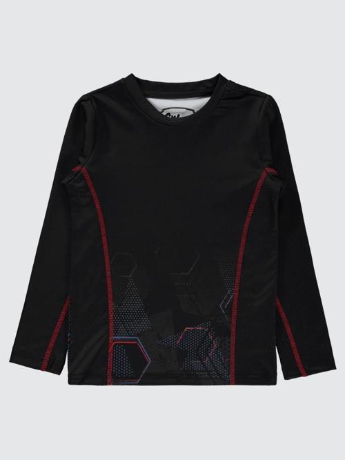 Geometrik Desen Baskılı 6-9 Yaş Sweatshirt - Siyah7-8 Yaş