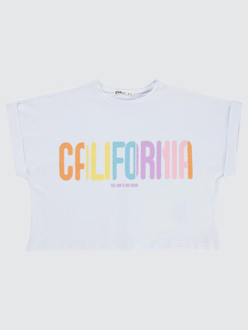California Baskılı 10-13 Yaş Tişört - Beyaz12-13 Yaş