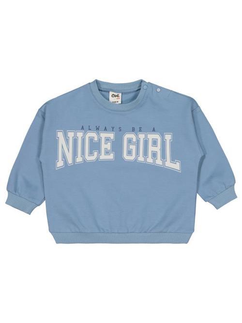 Nice Girl Baskılı 6-18 Ay Sweatshirt - Mavi9-12 Ay