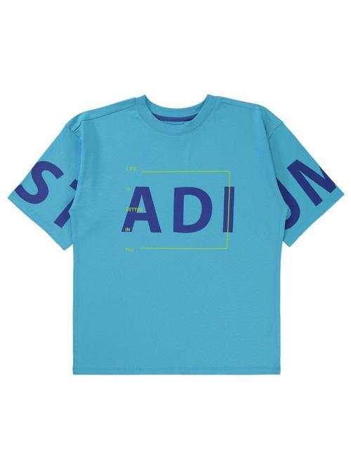 Stadıum Baskılı 10-13 Yaş Tişört - Mavi11-12 Yaş