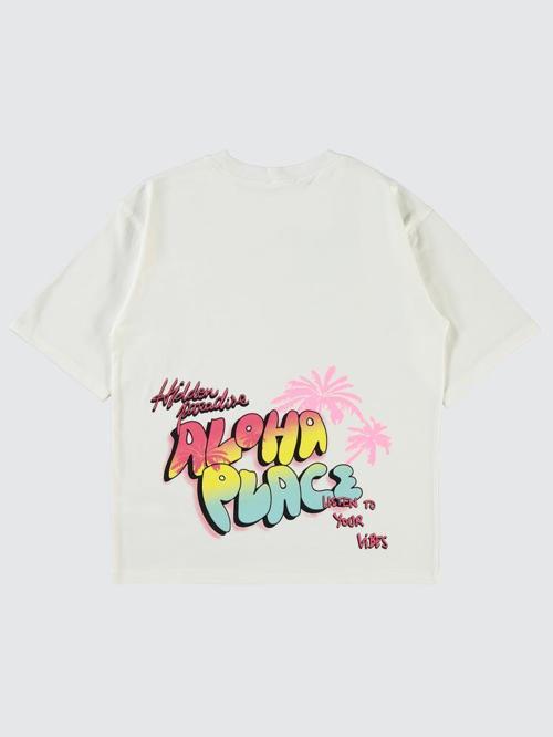 Aloha Place 10-13 Yaş Tişört - Ekru10-11 Yaş