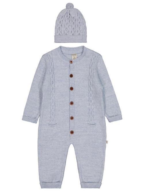 Düğmeli 3-12 Ay Tulum - Mavi9-12 Ay