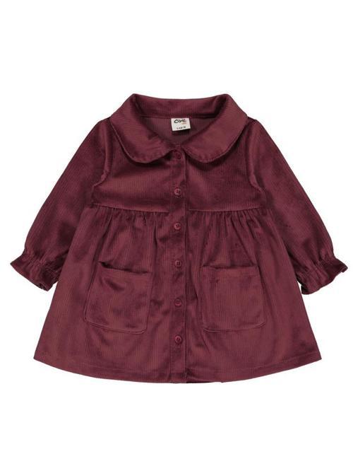 Düğme ve Cepli 6-18 Ay Elbise - Lila9-12 Ay