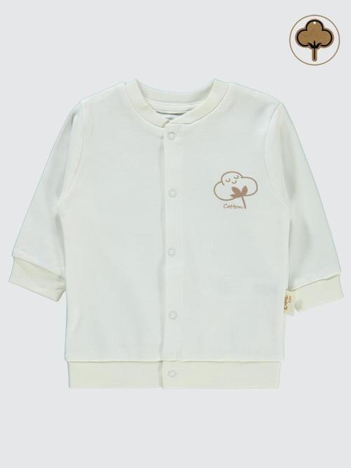 Organik Pamuklu 1-12 Ay Bebe Hırka - Ekru6-9 Ay